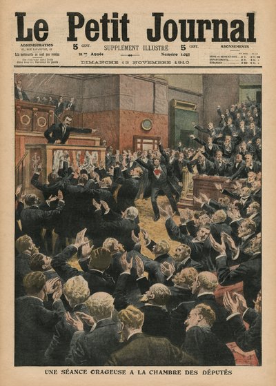 A stormy session at the Chamber of Deputies, illustration from 
